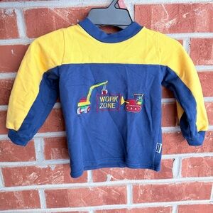 Vtg fisher price work zone embroidered boys shirt